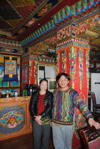 Tsering and his wife at the Tara restaurant