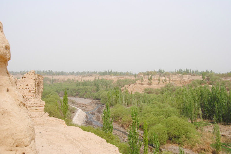 Jiaohe Ancient Silk Road City located on a bluff
