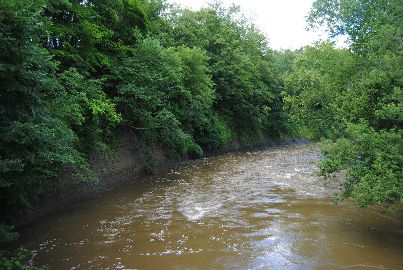 Rain swollen Cuyahoga River