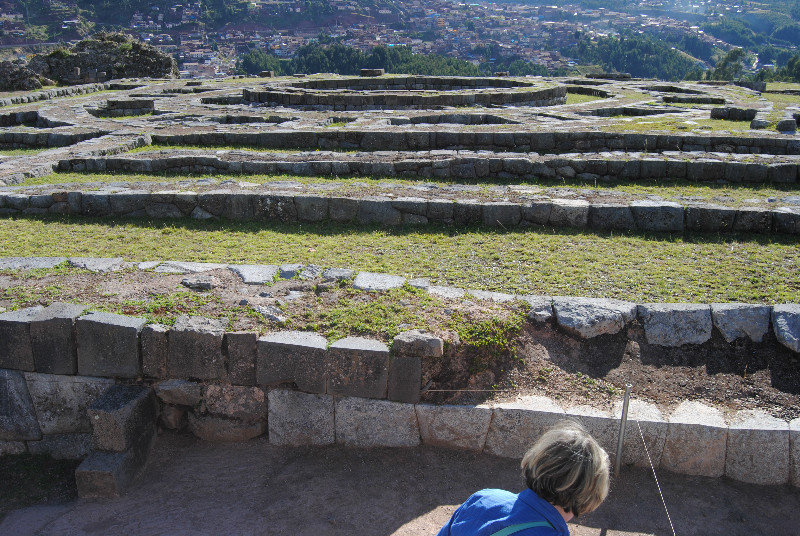 Sacsayhuaman - with the circular foundation of the observatory in the distance