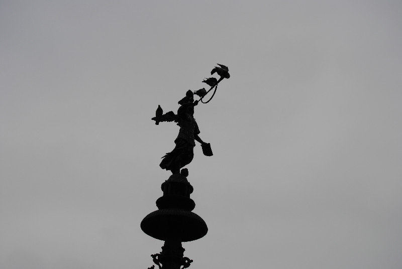 Statue with birds