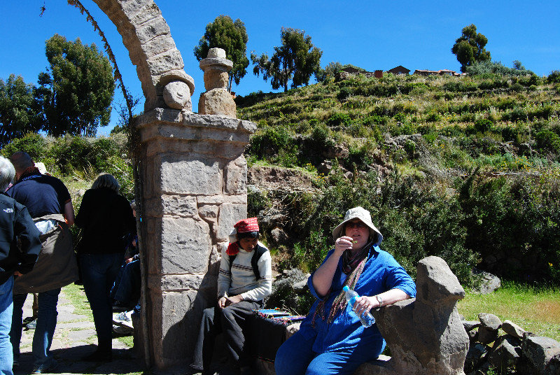 Rest stop on the climb up Taquile Island