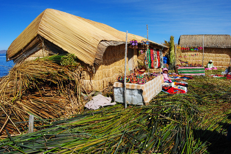 Reed home on a reed Uros Island