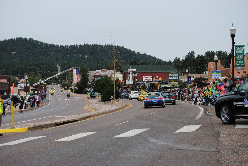 USA Pro Challenge - as they head down main street on their first circuit of downtown