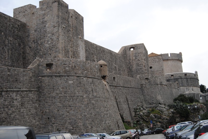 Massive walls near Buza Gate in Dubrovnik