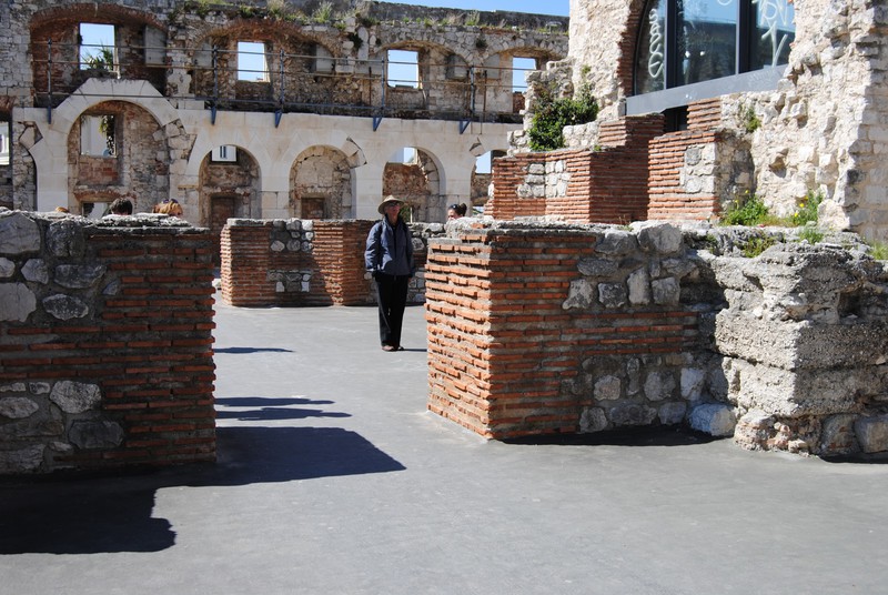 Mike standing in the Roman bath used by Diocletian's household