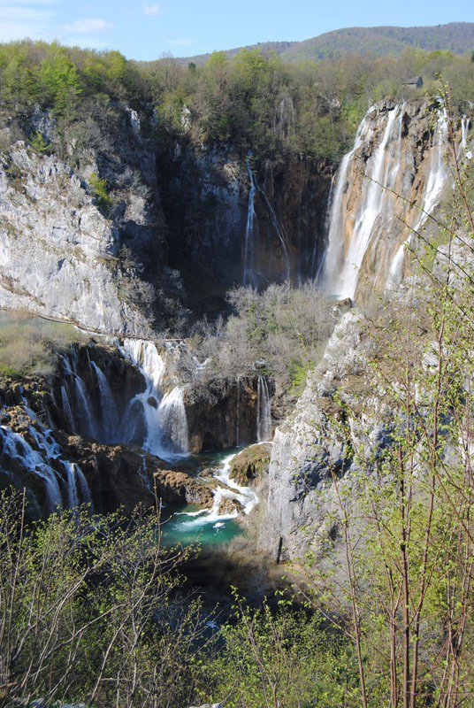 Big waterfalls at the Lower Lakes of Plitvici Lakes National Park