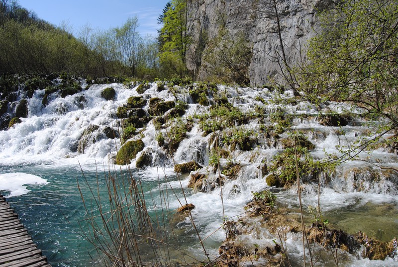 Waterfall between the Lower Lakes at Plitvici Lakes National Park