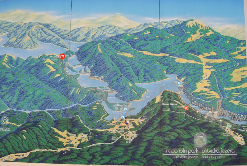 Artist's rendering of Plitvici Lakes National Park