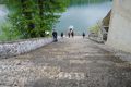 The 99 steps to the Church of the Assumption on Lake Bled