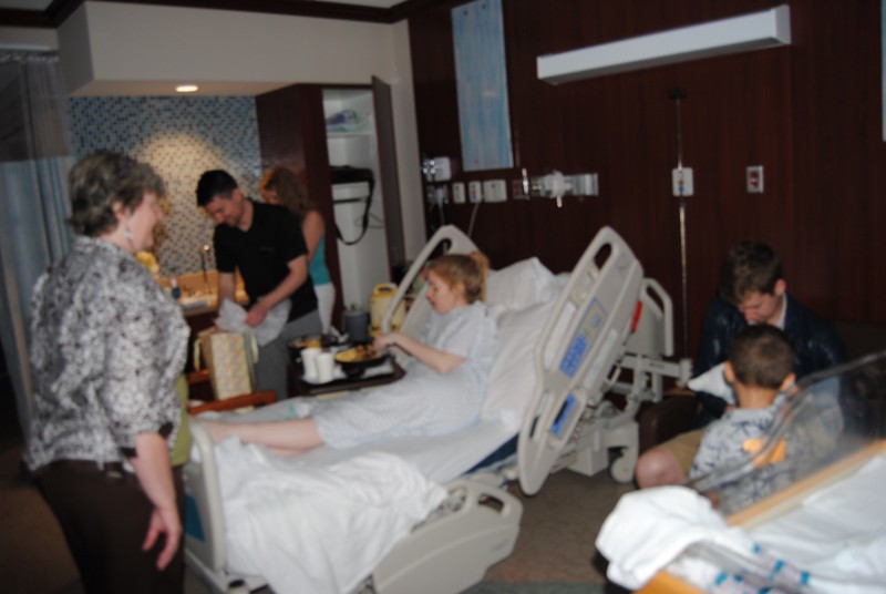 Linda, Evan and Rosanna in the hospital