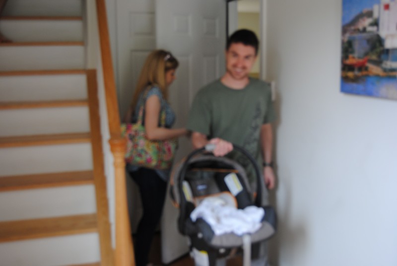 Rosanna and Evan arrive home with Connor
