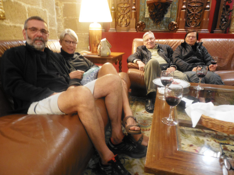 French friends who shared their bread and sliced ham at the parador in Santa Domingo de la Calzada