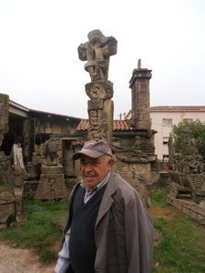 Jose with his rock sculptures