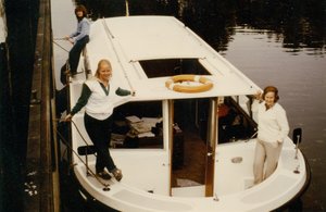 Carol and Mom on our barge in Holland