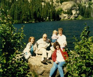 Mom, Dad, Rosanna, Bob, and Linda at Bear Lake at Rocky Mountain National Park
