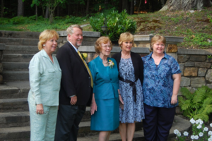 Mom with Sue, Bob, Judy, and Carol at Rosanna's wedding