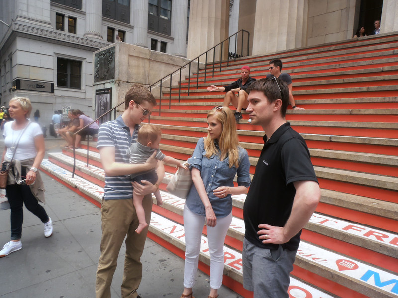 Evan, Connor, Rosanna and Will at Federal Hall