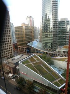 View of downtown Vancouver from our hotel suite