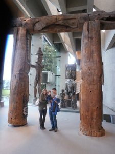 Evan, Rosanna and Connor at the Museum of Anthropology