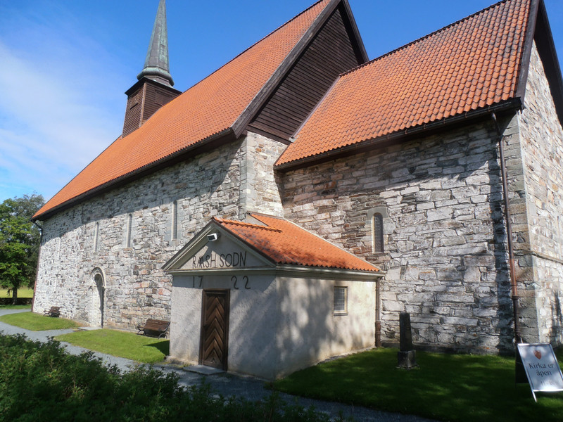 Stiklestad Church on the site where King Olav was slain in battle in 1030