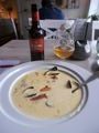 Fish soup with Estrella beer