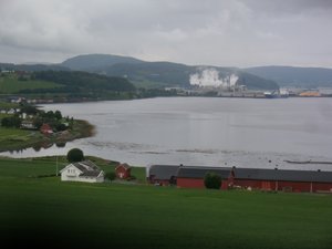 View of the distant paper mill on the fifth day