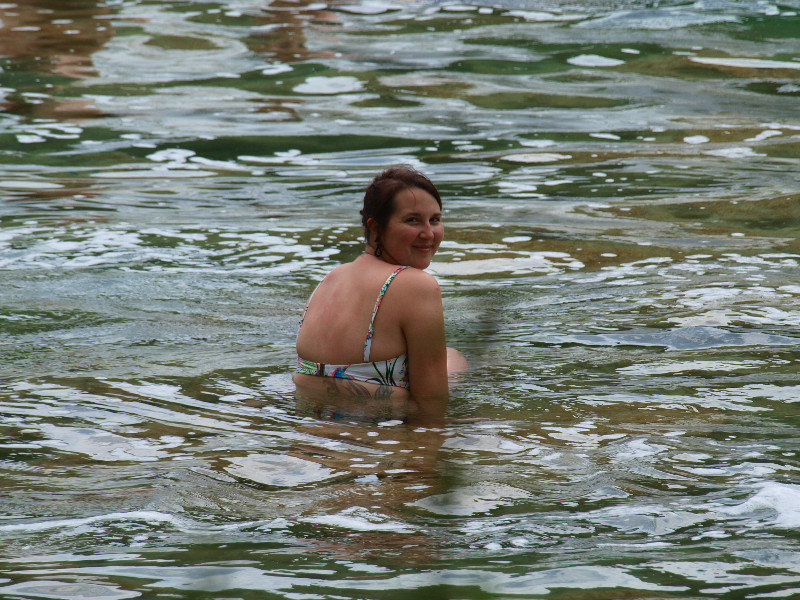 Abby swimming at Skradinski Falls