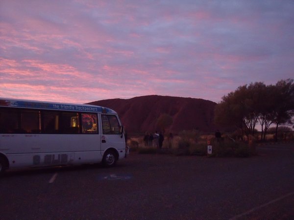 Uluru and our tour bus