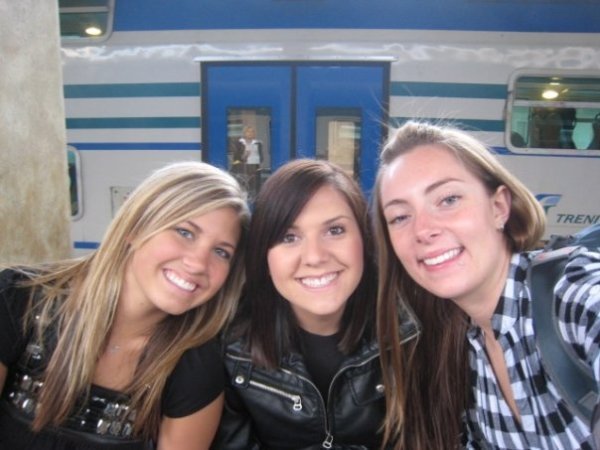 Britt, Kelley and I waiting for the train.