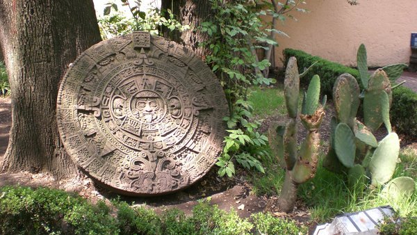 Aztec circle and cactus