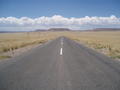 A typical deserted road on our trip