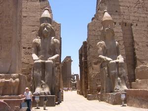 Statues of Ramses II at the entrance to Luxor Temple