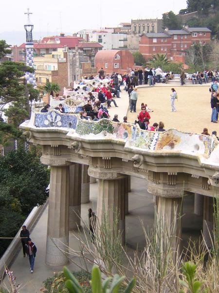 Parc Guell - columns and benches
