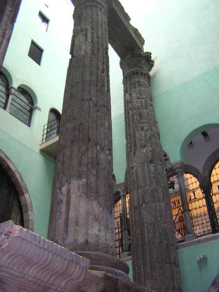 Roman columns from the Temple of Augustus - now inside!