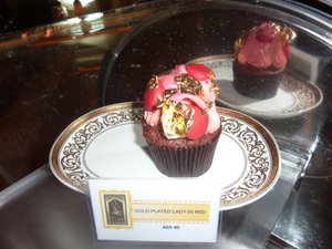Cupcakes with edible gold garnish