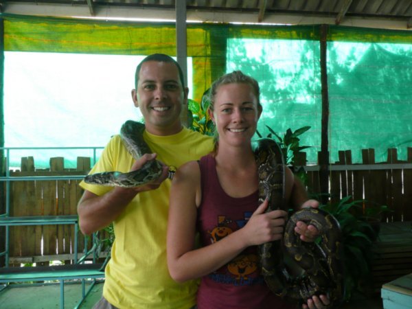 Me and Shan holding a Python