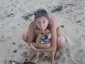 Meeting random dogs on the beach