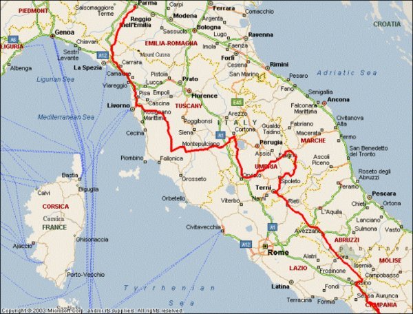 Central Italy Route