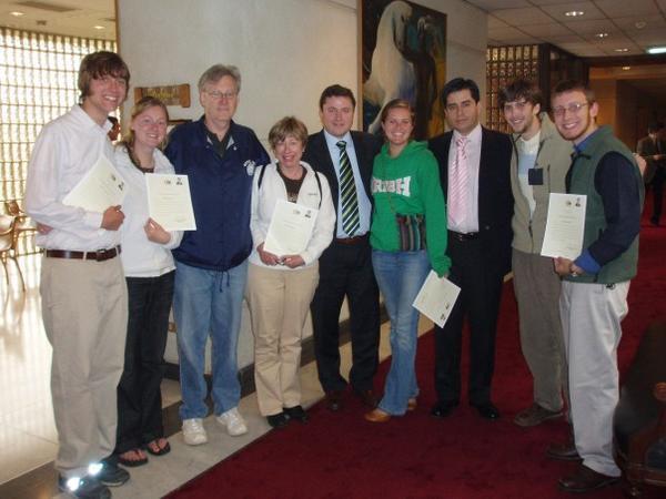 At the Congress with the certificates they gave us