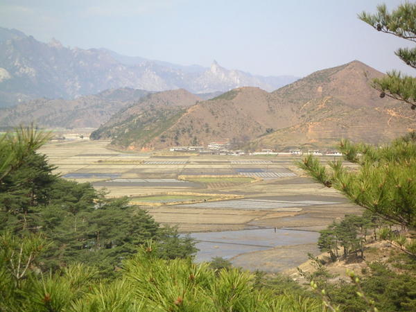 North Korean village from a distance