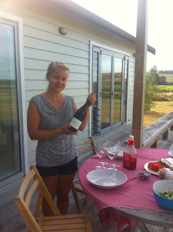 Katja pouring Big Sky Wine