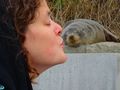 She kissed a seal and she liked it. 