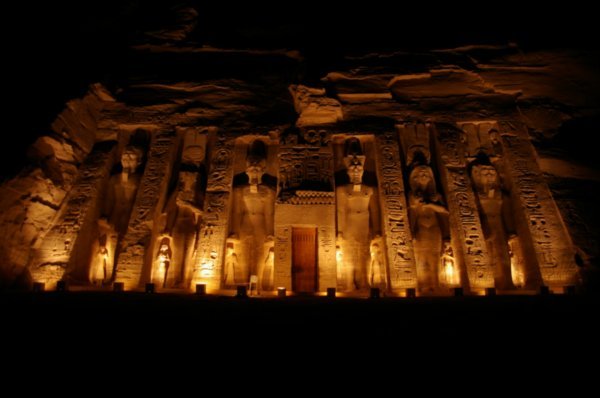 Queen Nefertari's temple by night