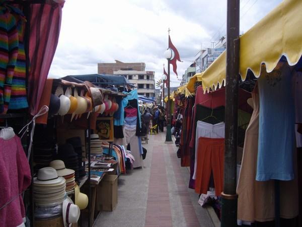 View of the main square in Otavalo