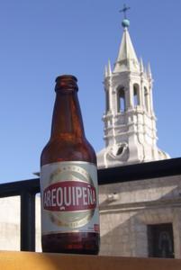 The two symbols of Arequipa beer and church