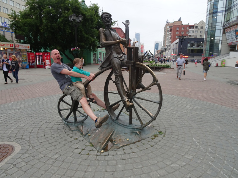 statue of the inventor of the bicycle