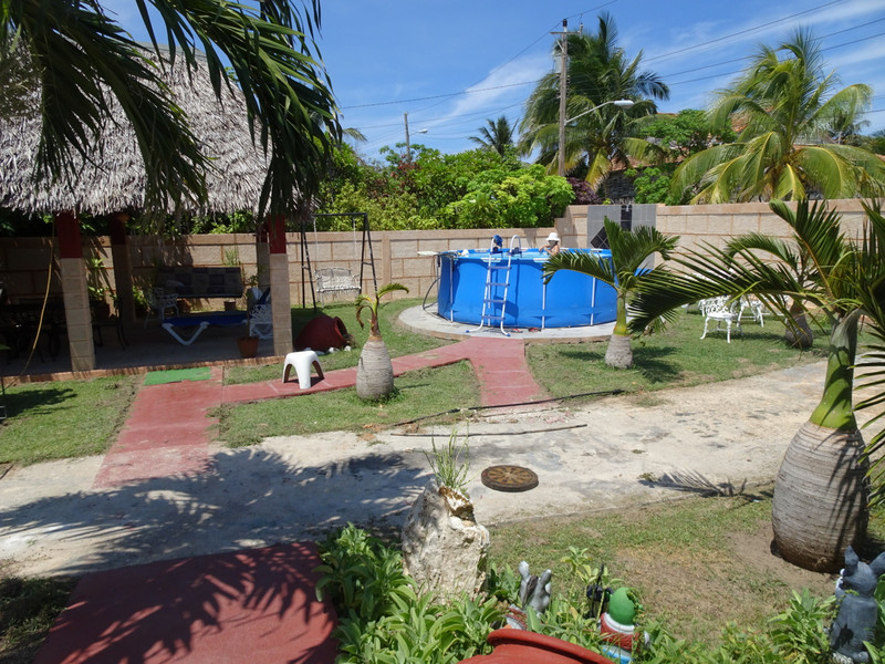 backyard of our casa in varadero needless to say that Dillon spent hours in the pool