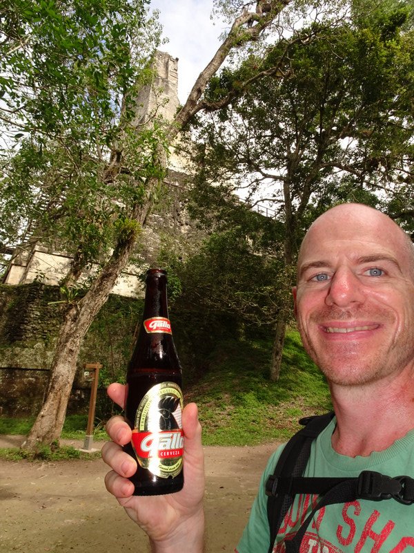 A well deserved beer after exploring Tikal