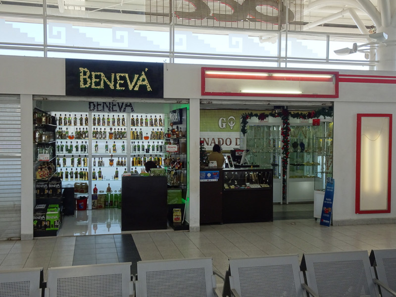 Mezcal and chocolate shop at the bus station
